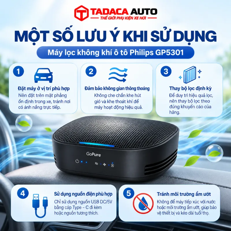 Lưu ý khi sử dụng máy lọc không khí Philips GP5301