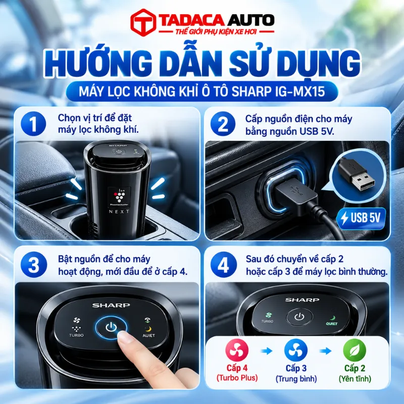 Hướng dẫn sử dụng máy lọc không khí ô tô Sharp IG-MX15