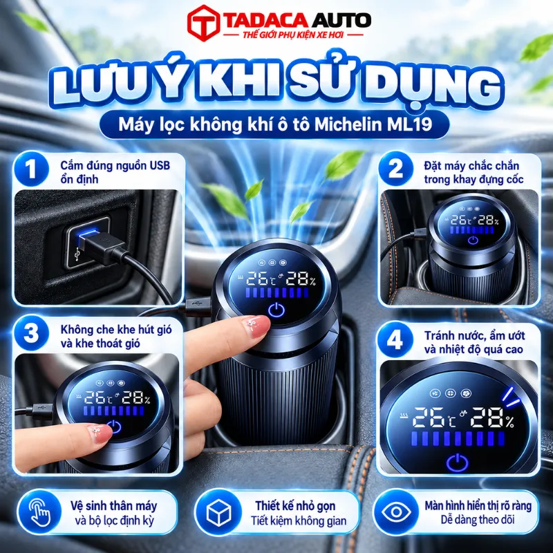 Lưu ý khi sử dụng máy lọc không khí ô tô Michelin ML19