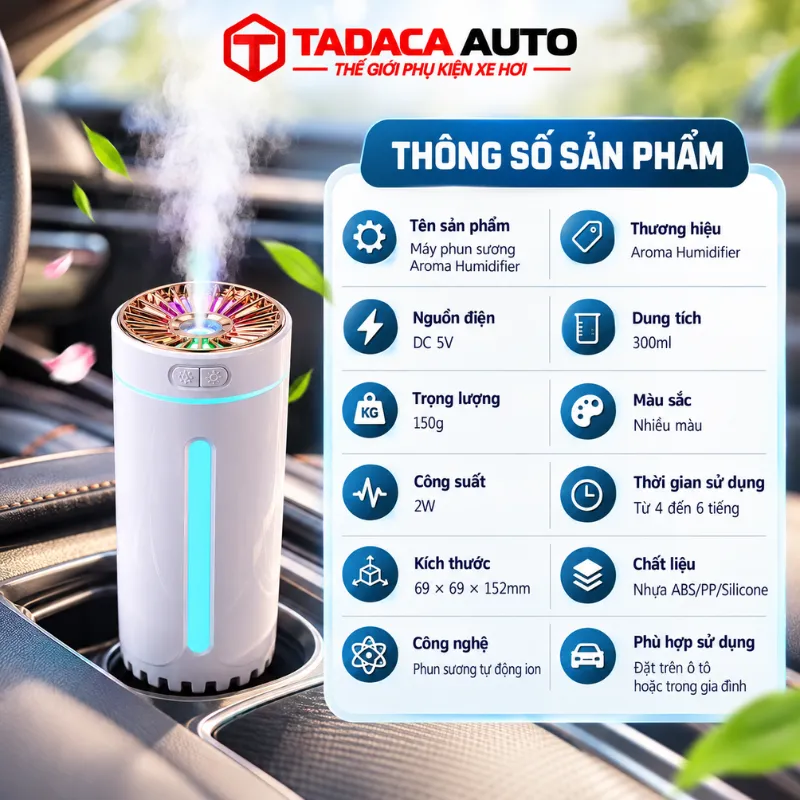 Thông tin sản phẩm máy khuếch tán tinh dầu ô tô Aroma cao cấp