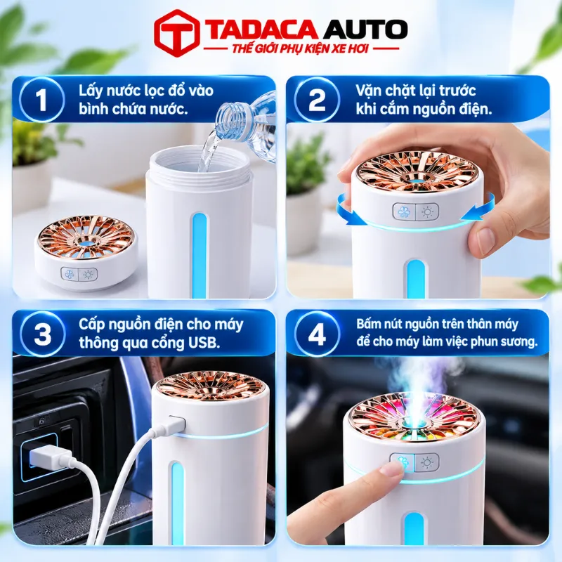 Hướng dẫn sử dụng máy khuếch tán tinh dầu ô tô Aroma
