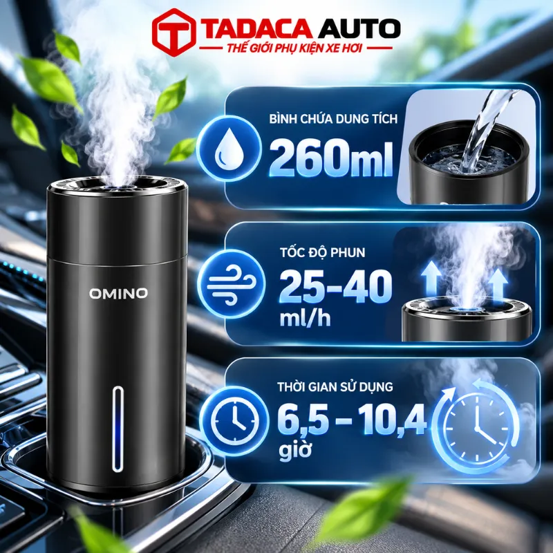 Bình chứa dung tích 260ml, tốc độ phun 25–40ml/h