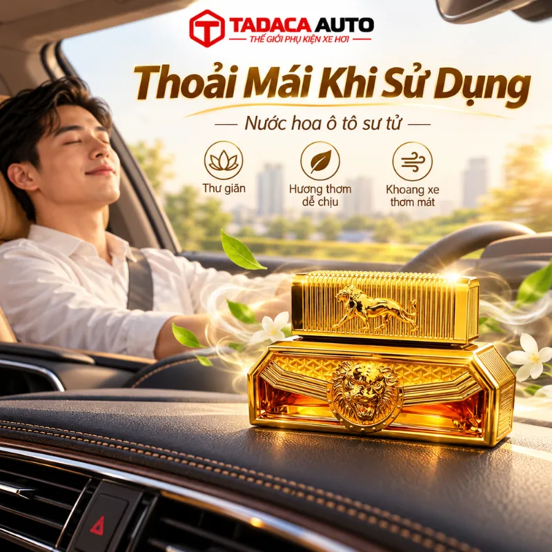 Công dụng của nước hoa ô tô sư tử khi để trên xe hơi