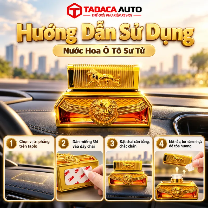 Hướng dẫn sử dụng nước hoa ô tô sư tử