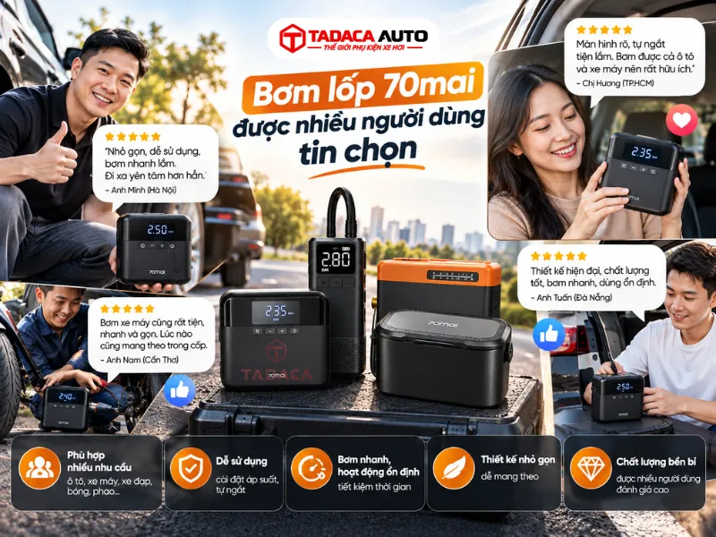 Những lợi thế nổi bật của dòng bơm lốp ô tô Xiaomi 70mai