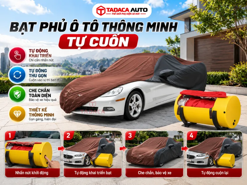 Bạt phủ ô tô thông minh tự cuốn