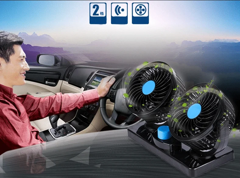 Quạt Đôi Mini 12V Ô Tô