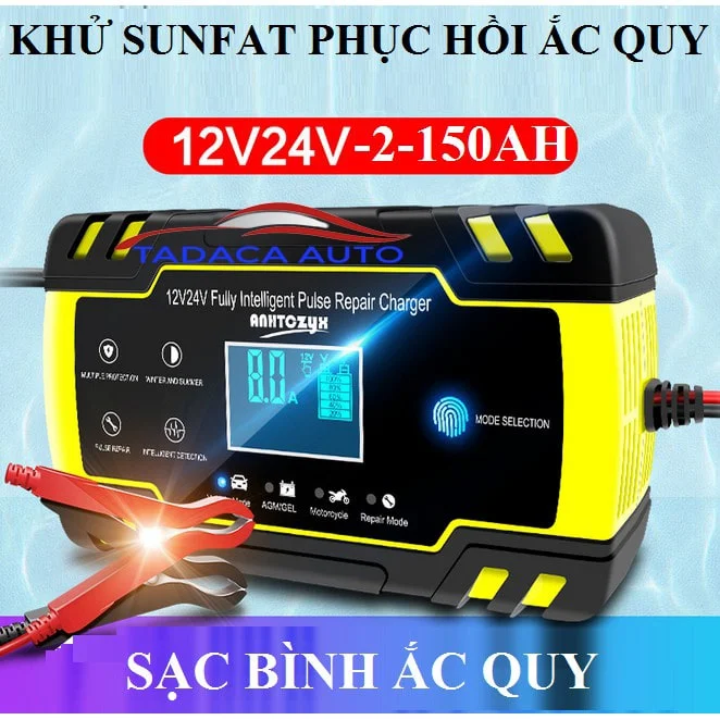 Sạc Bình Ắc Quy Foxsur Tự Ngắt 12V 24V – 150AH Thông Minh