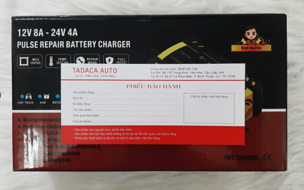 Sạc Bình Ắc Quy Foxsur Tự Ngắt 12V 24V – 150AH Thông Minh