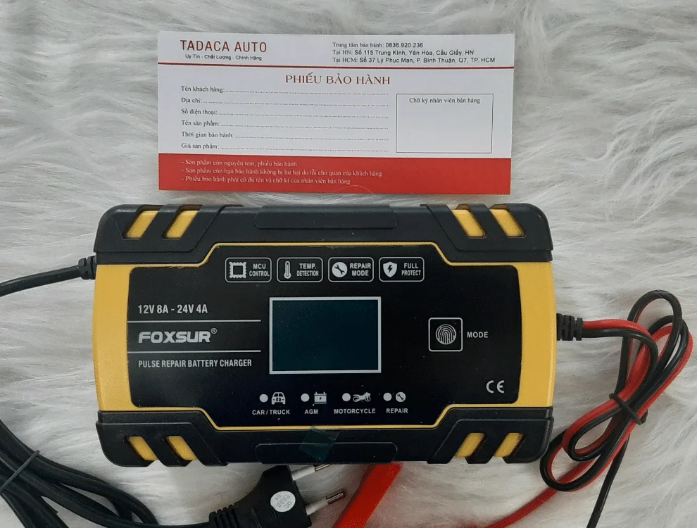 Sạc Bình Ắc Quy Foxsur Tự Ngắt 12V 24V – 150AH Thông Minh