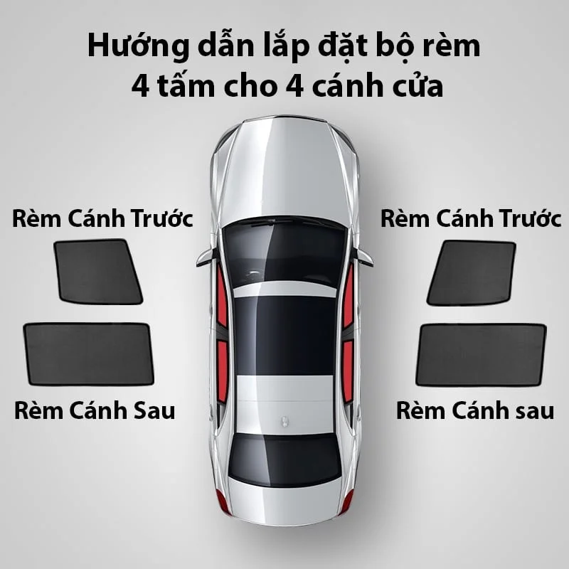 Rèm Che Nắng Cửa Kính Ô Tô Có Nam Châm Cao Cấp