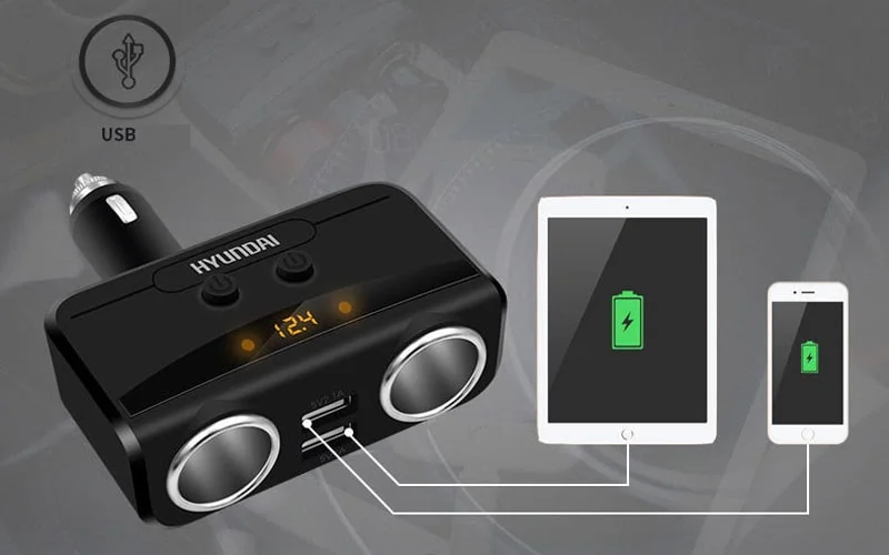 Tẩu Sạc Ô Tô Hyundai 2 Cổng 12V Chính Hãng