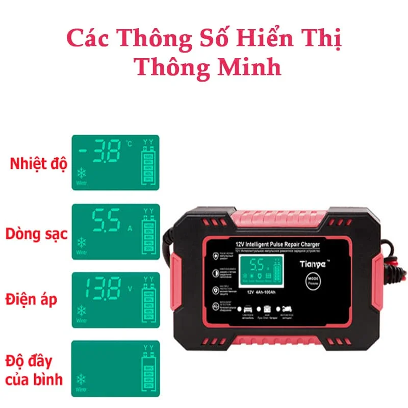 Sạc Bình Ắc Quy TIANYE 12V-6A Tự Ngắt