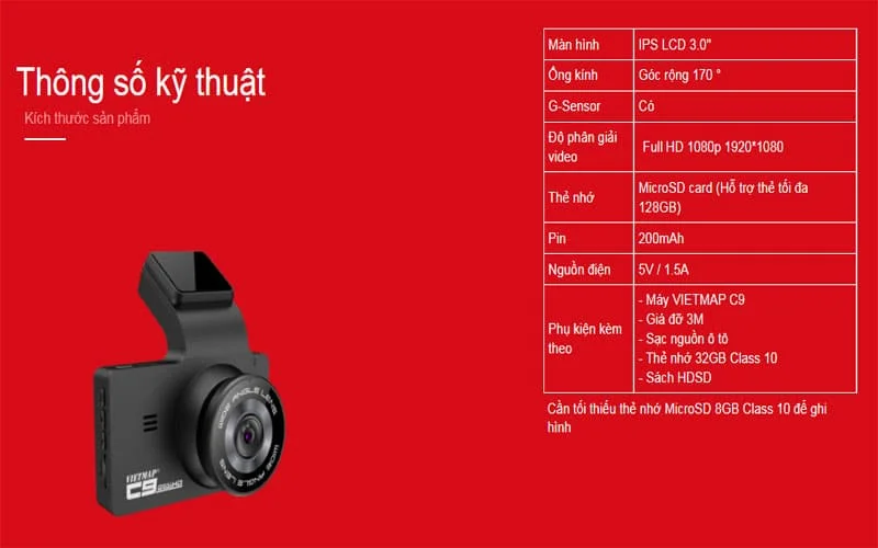 Camera Hành Trình Vietmap C9 Full HD Cao Cấp