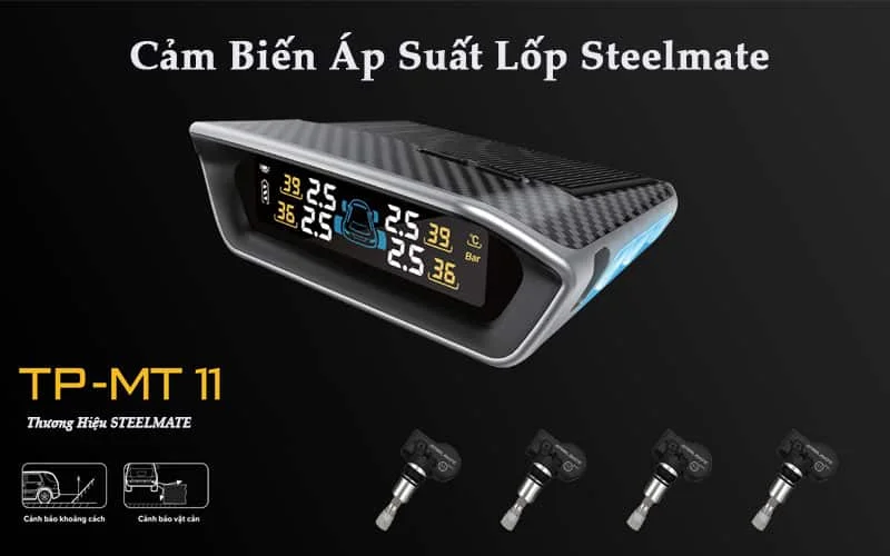 Cảm Biến Áp Suất Lốp Ô Tô Steelmate MT11 Van Trong Cao Cấp