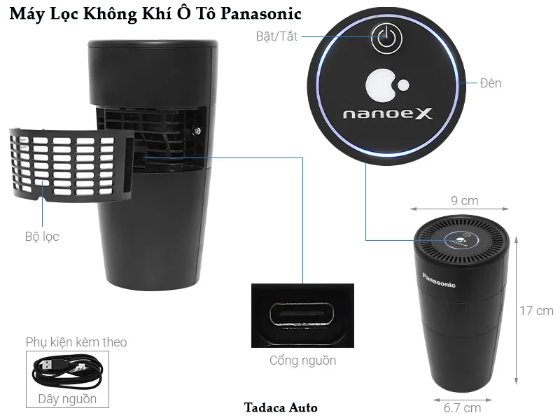 Máy Lọc Không Khí Ô Tô Panasonic Chính Hãng Nhật Bản
