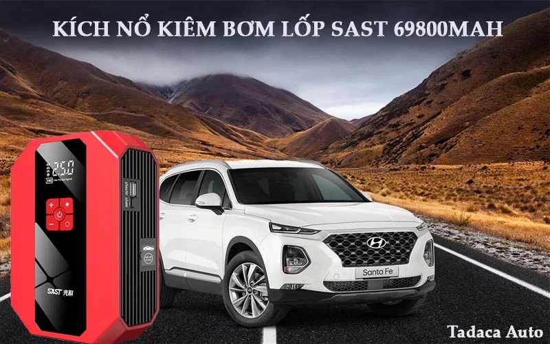 Bơm Lốp Kiêm Kích Nổ Ô Tô Sast 69800mAh Chính Hãng