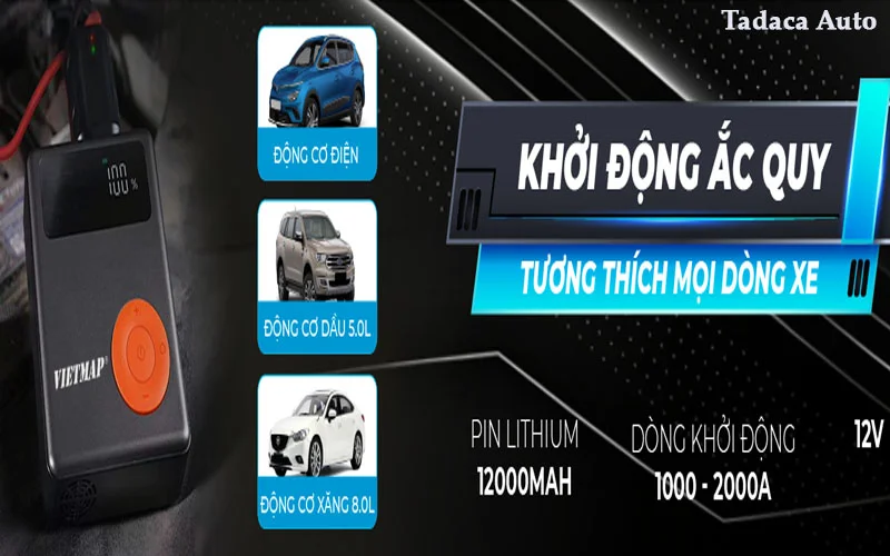 Bơm Lốp Kiêm Kích Bình Ô Tô Vietmap Chính Hãng