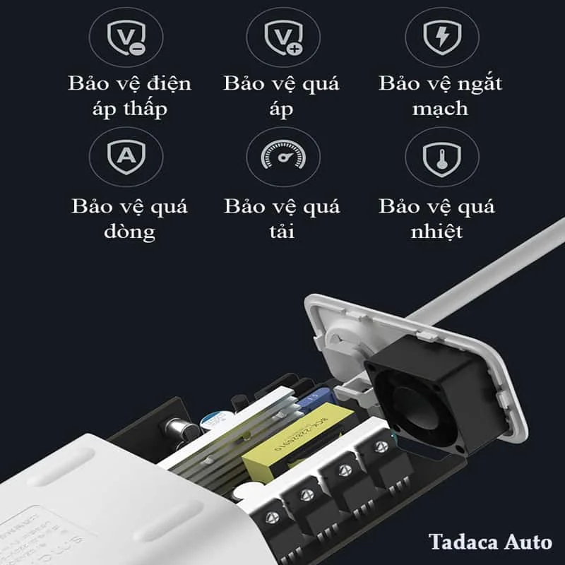 Tẩu Kích Điện Ô Tô 12V Sang 220V Xiaomi Chính Hãng
