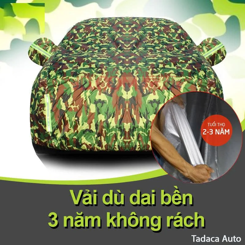 Bạt Phủ Ô Tô Rằn Ri Vải Dù 3 Lớp Cao Cấp