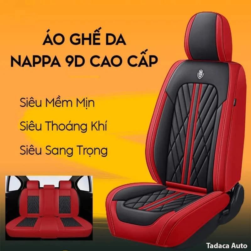 Áo Bọc Ghế Da Ô Tô Nappa 9D Cao Cấp