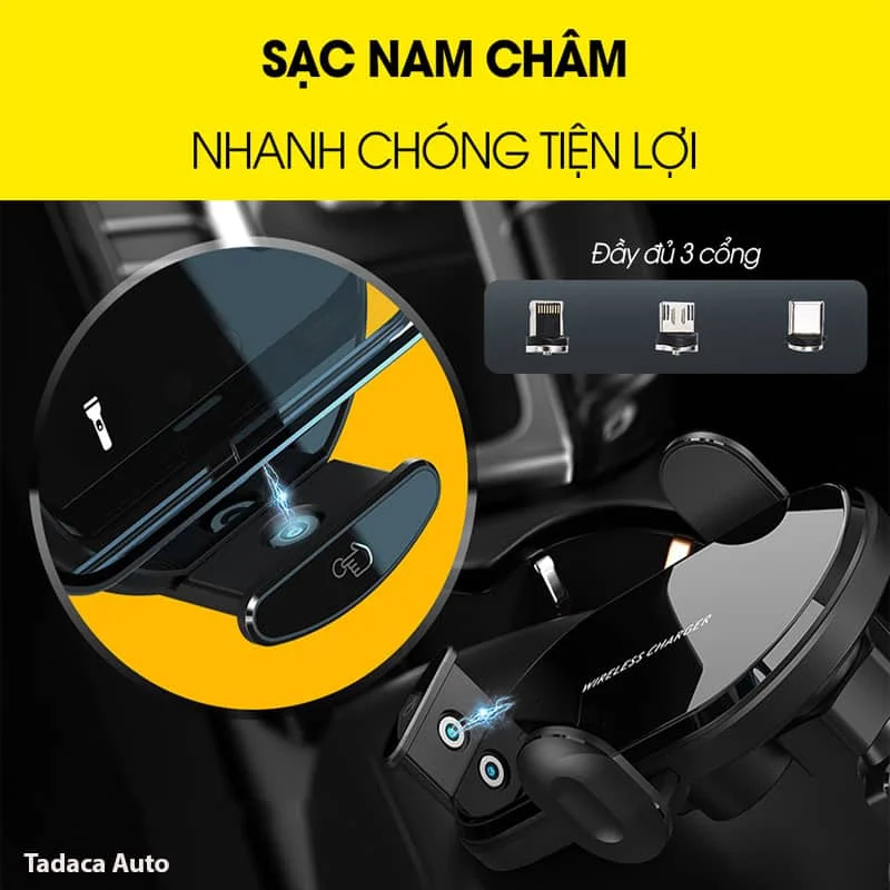 Giá Đỡ Điện Thoại Ô Tô Kiêm Sạc Không Dây Cao Cấp
