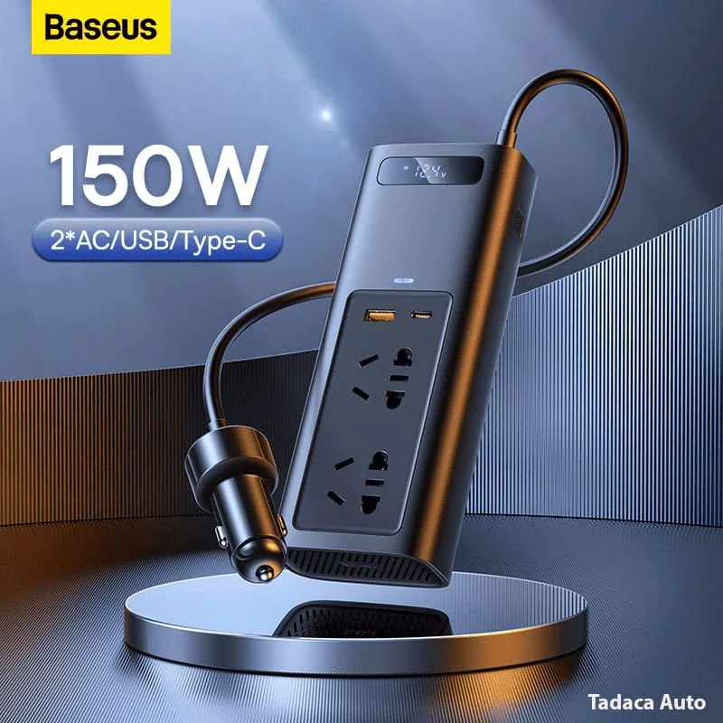 Bộ Chuyển Nguồn Ô Tô 12V Sang 220V Baseus Công Suất 150W