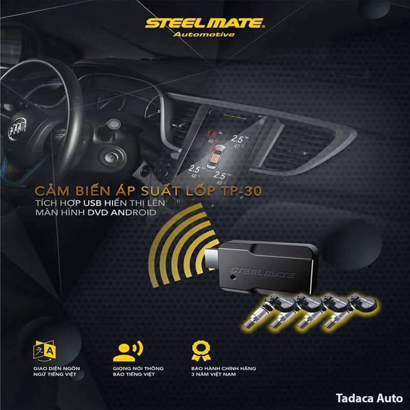 Cảm Biến Áp Suất Lốp Steelmate MT30 Van Trong