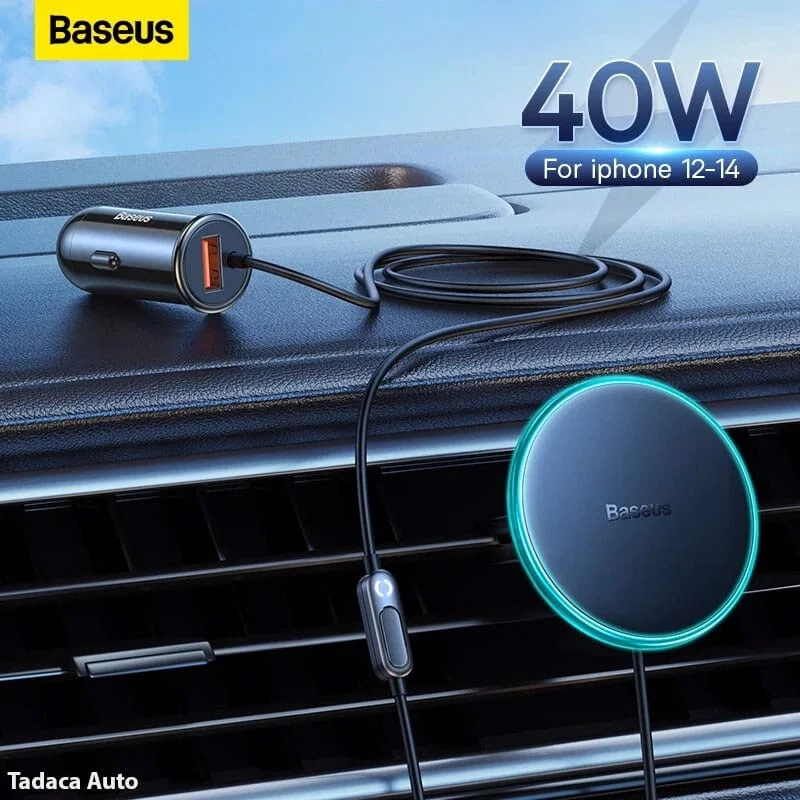 Tẩu Sạc Điện Thoại Không Dây Ô Tô Baseus 40W Chính Hãng