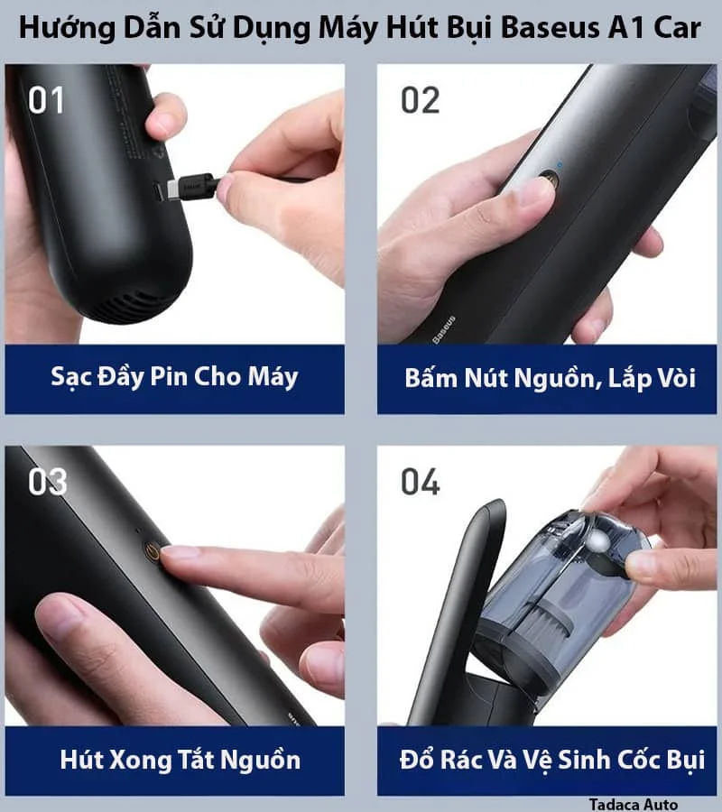 Máy Hút Bụi Cầm Tay Baseus A1 Car Vacuum Cleaner