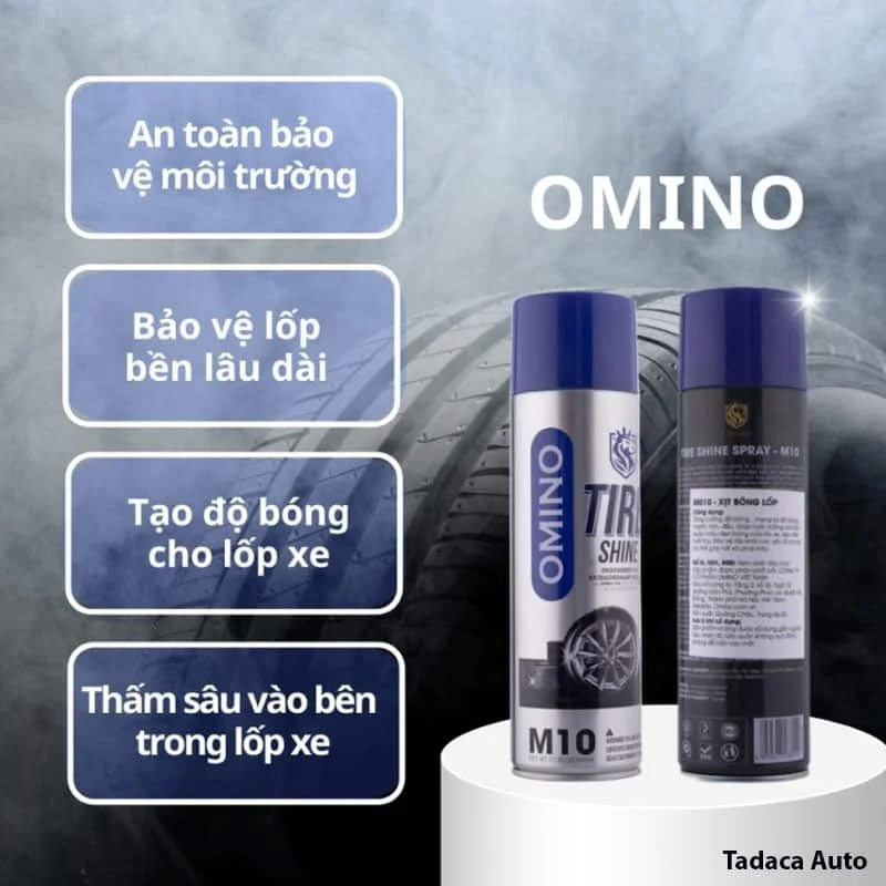 Chai Xịt Dưỡng Lốp Ô Tô Omino M10 Chính Hãng
