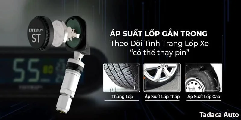 Cảm Biến Áp Suất Lốp Ô Tô Vietmap V3 Van Trong Chính Hãng