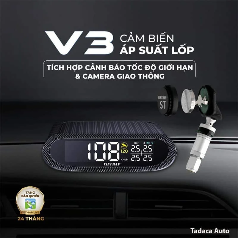 Cảm Biến Áp Suất Lốp Ô Tô Vietmap V3 Van Trong Chính Hãng