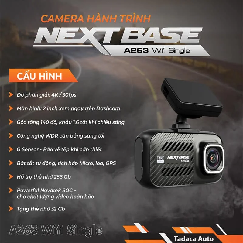 Camera Hành Trình Ô Tô Nextbase A263 Wifi