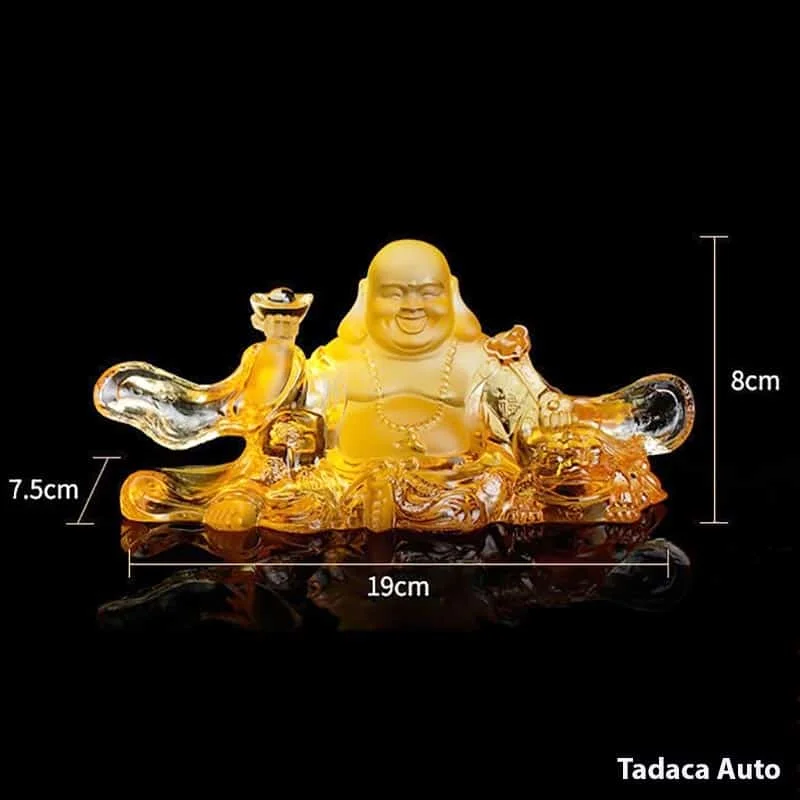 Tượng Phật Di Lặc Đá Lưu Ly Để Taplo Xe Hơi