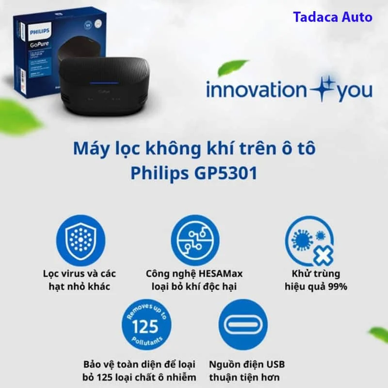 Máy Lọc Không Khí Ô Tô Philips GP5301 Chính Hãng
