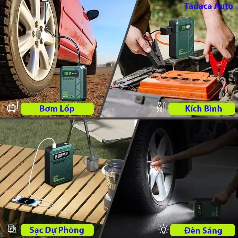 Bơm Lốp Kiêm Kích Bình Yesper M3 Pro Cao Cấp