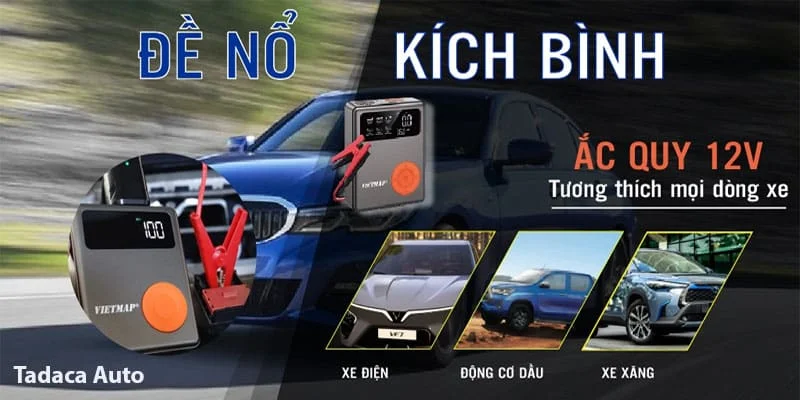 Bơm Lốp Kiêm Kích Bình Vietmap 8000mAh Chính Hãng