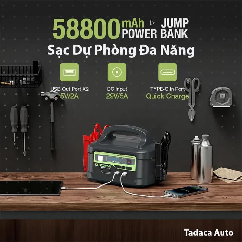Kích Bình Xe Tải 12V-24V Yesper 3700A Chính Hãng