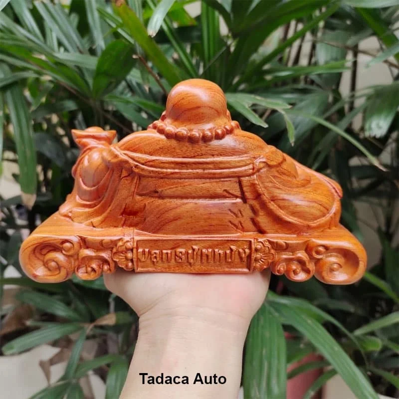 Tượng Di Lặc Bằng Gỗ Hương Để Taplo Xe Hơi