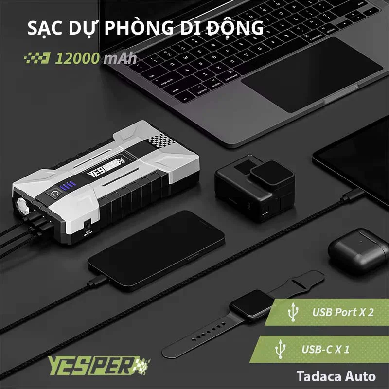 Kích Bình Ắc Quy Ô Tô Yesper Speed 1550A Chính Hãng