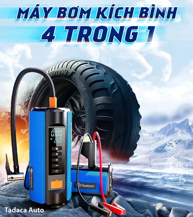 Bơm Lốp Kiêm Kích Bình Omino Đa Năng