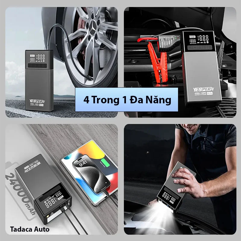 Bơm Lốp Kiêm Kích Bình Yesper M6 Pro Đa Năng