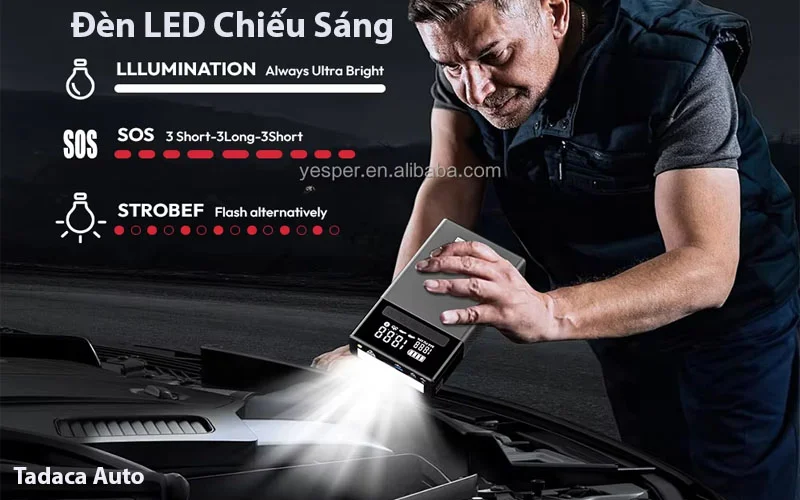 Bơm Lốp Kiêm Kích Bình Yesper M6 Pro Đa Năng