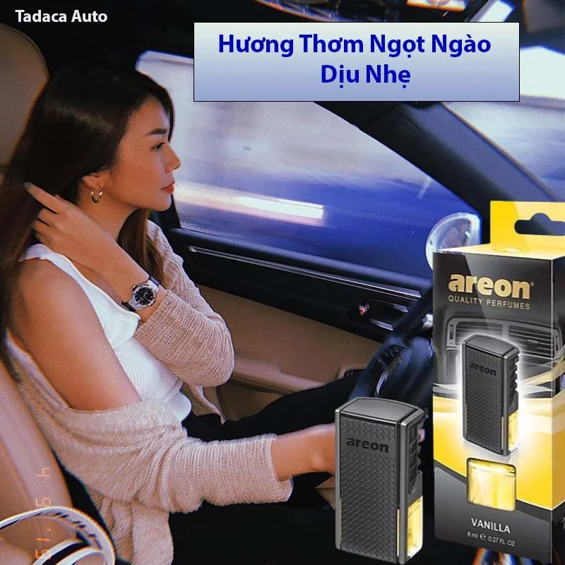 Nước Hoa Kẹp Cửa Gió Ô Tô Areon Vanilla Chính Hãng