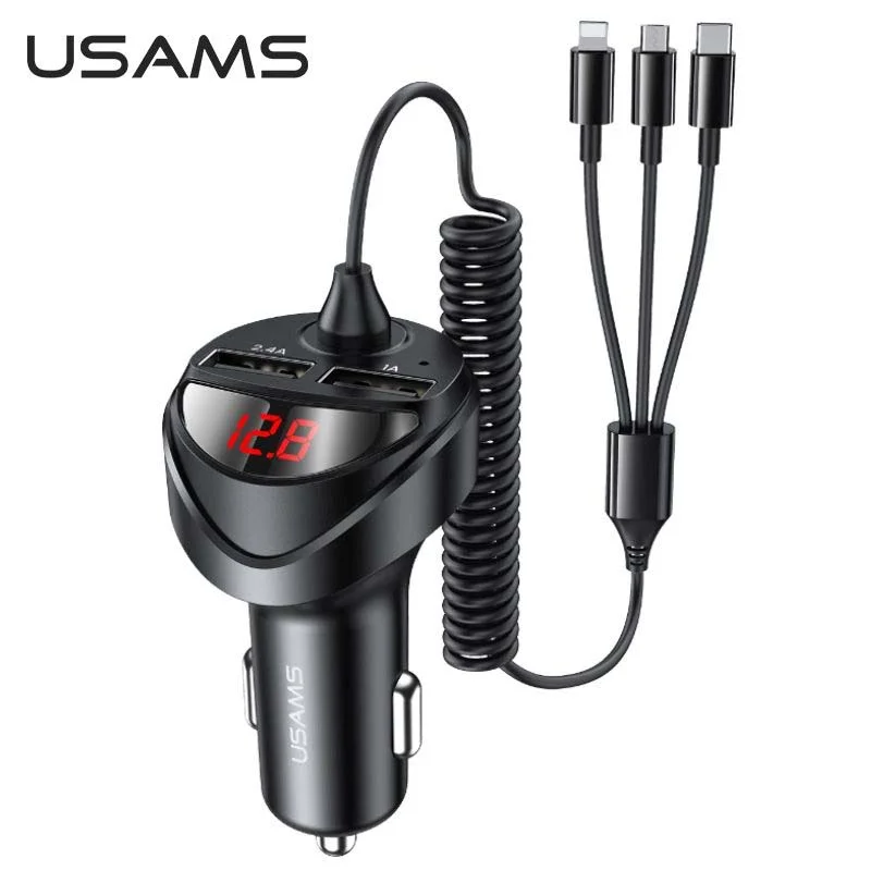 Tẩu Sạc Ô Tô USAMS 3 Trong 1 Đa Năng