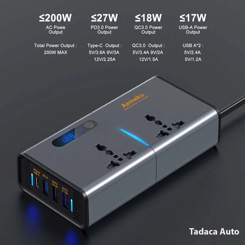 Bộ Chuyển Nguồn 12V Sang 220V Aemeku 200W