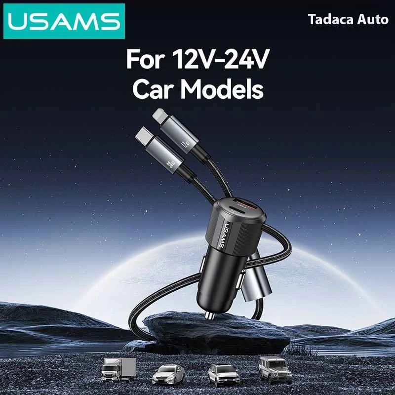 Tẩu Sạc Ô Tô USAM CC287 66W Đa Năng 2 Trong 1