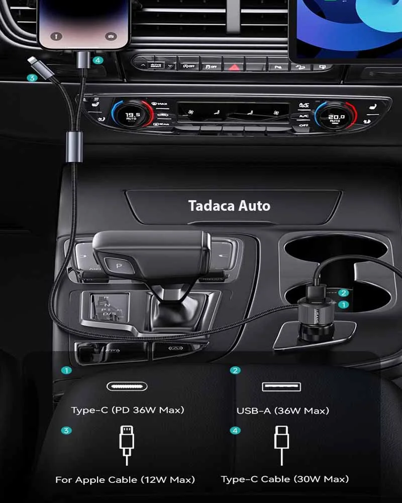 Tẩu Sạc Ô Tô USAM CC287 66W Đa Năng 2 Trong 1