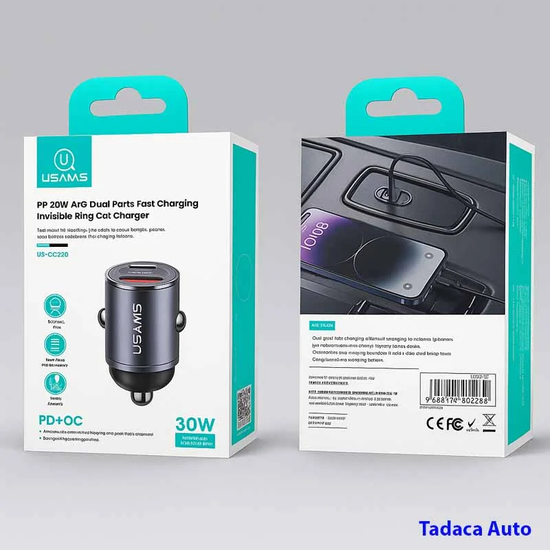 Tẩu Sạc Ô Tô USAM CC206 30W Chính Hãng